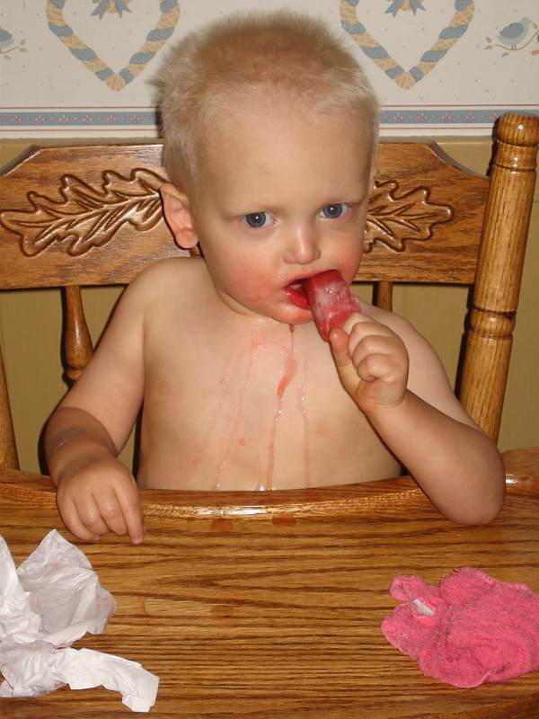 Enjoying a popsicle