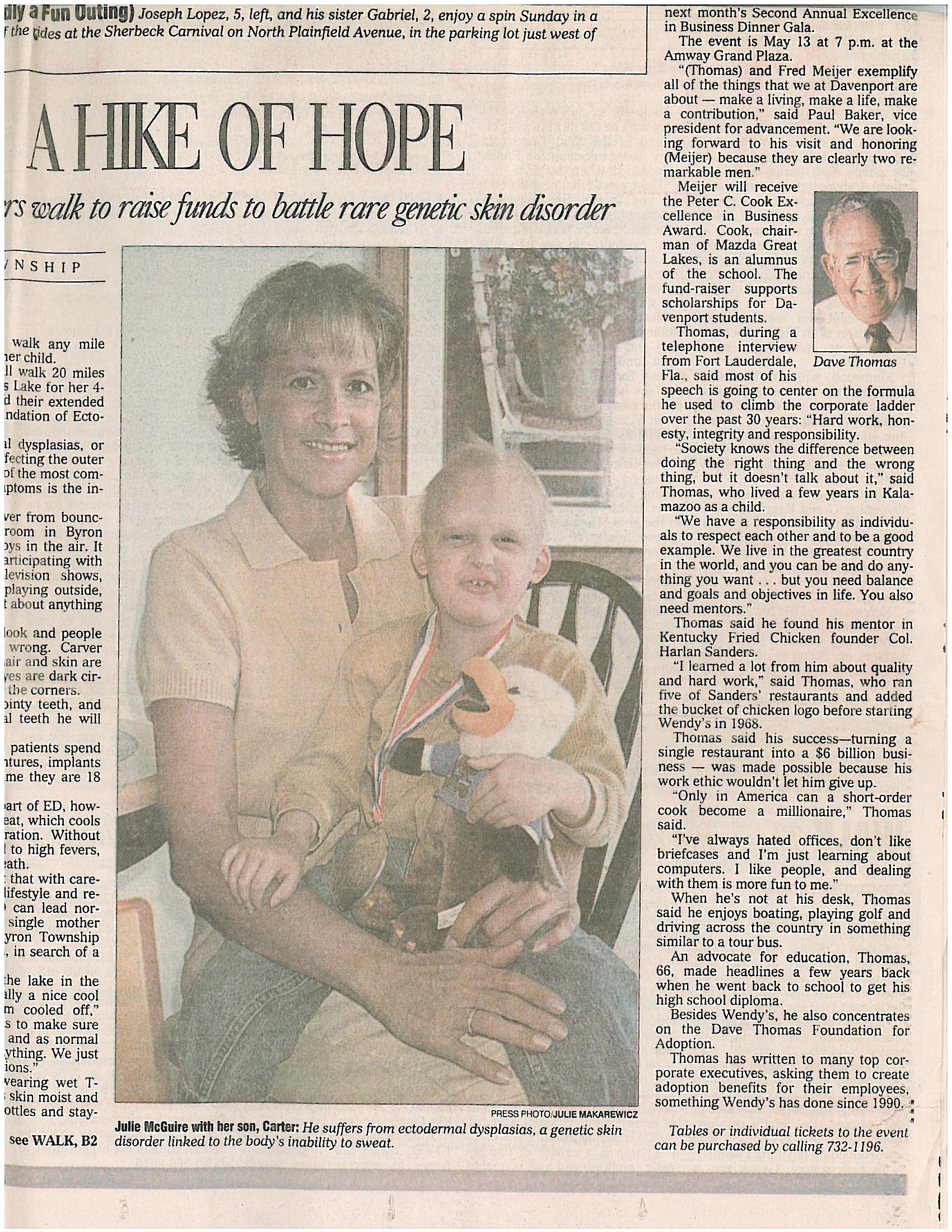 One of several newspaper articles featuring Julie and Carver