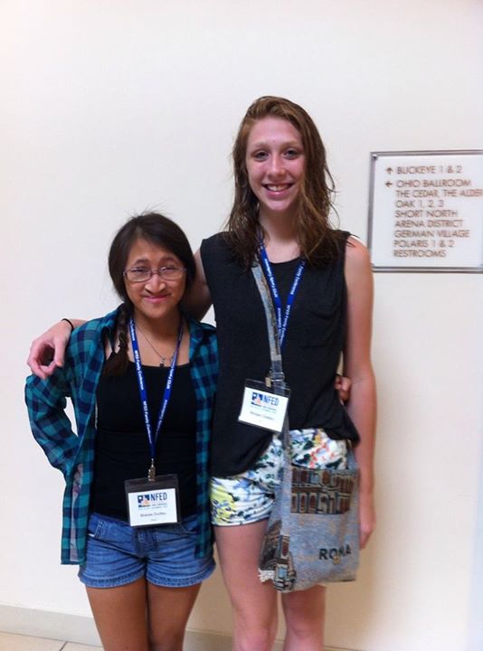 Bracee and friend at conf