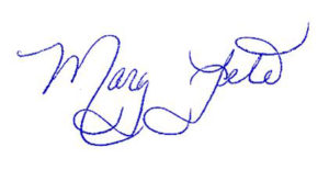 Mary Fete's Signature