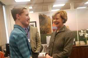 Aidan Abbott thanks Senator Baldwin for introducing the Ensuring Lasting Smiles Act in the Senate.