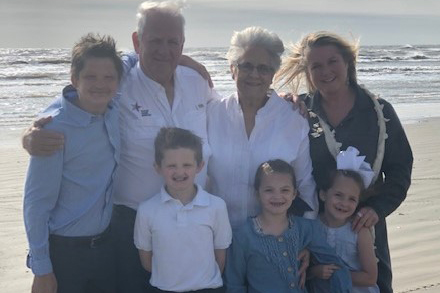Debbie Reed at the beach with Randi, four grandkids and husband, Bob. Randi and the four grandkids.