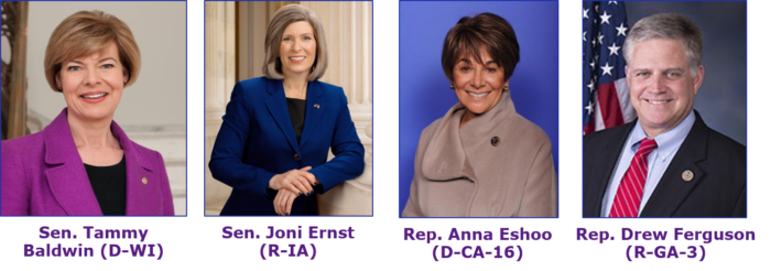 This group of four photos has headshots of the four legislators who are bill leads for ELSA.